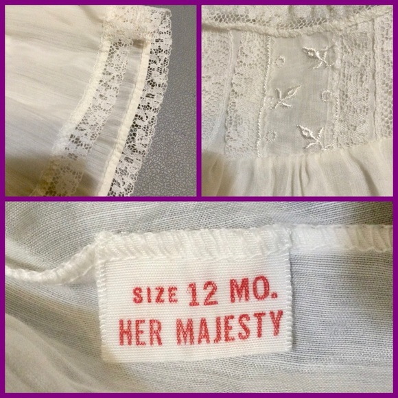 Vtg Dress & Bonnet, 0-6 mos - Picture 3 of 6